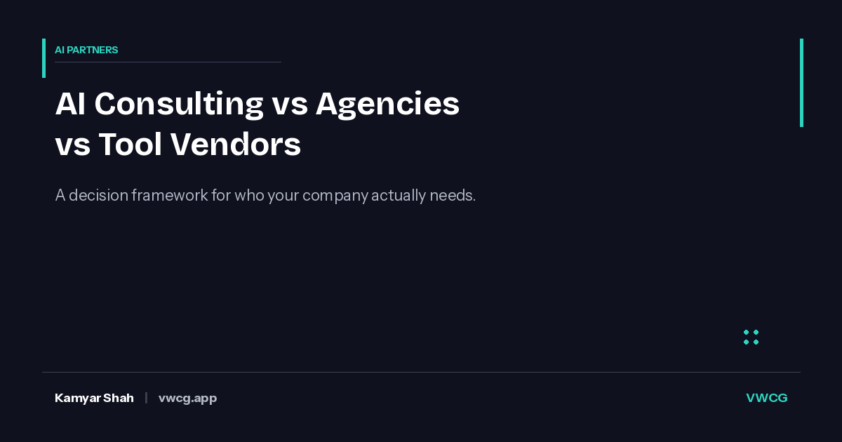 AI Consulting vs AI Agencies vs Tool Vendors: Which One Does Your Company Need?