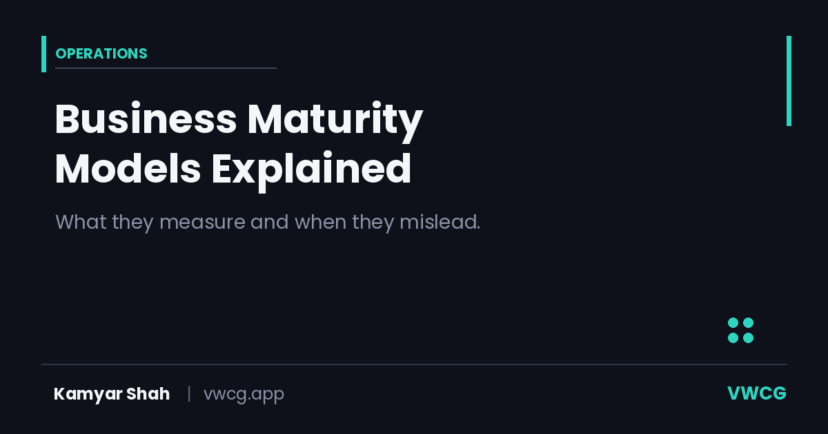 Business Maturity Models Explained: What They Measure and When They Mislead