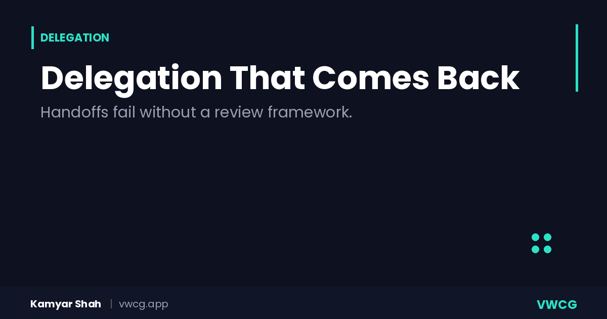 Delegation That Comes Back: Why Handoffs Fail Without a Review Framework