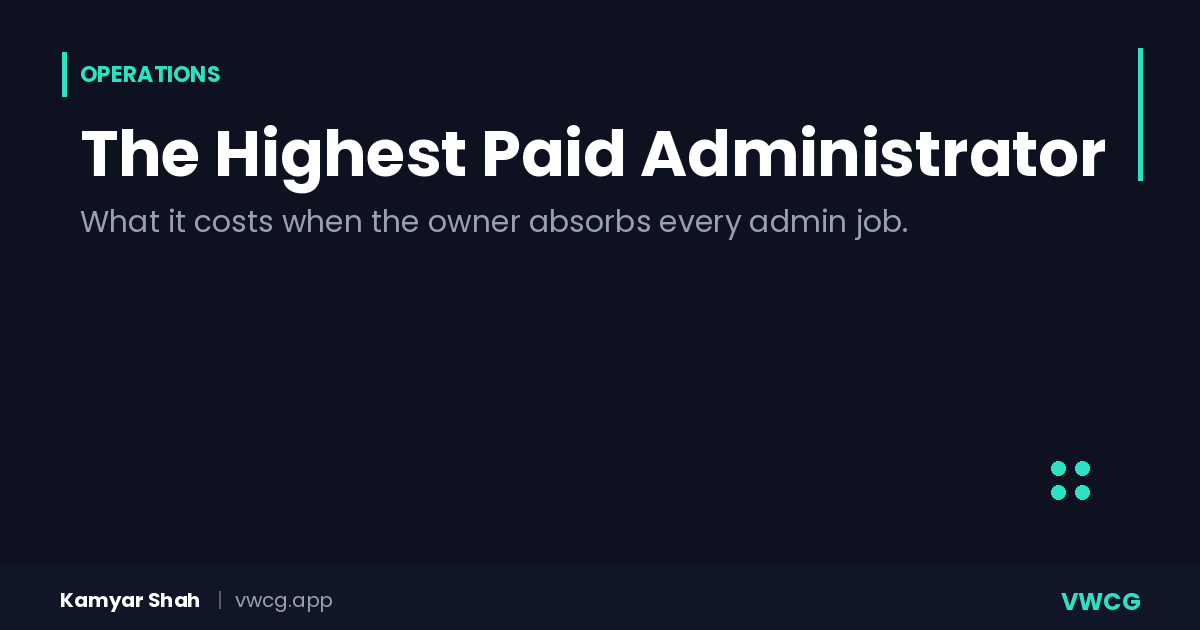 The Highest Paid Administrator: What It Costs When the Owner Absorbs Every Admin Job